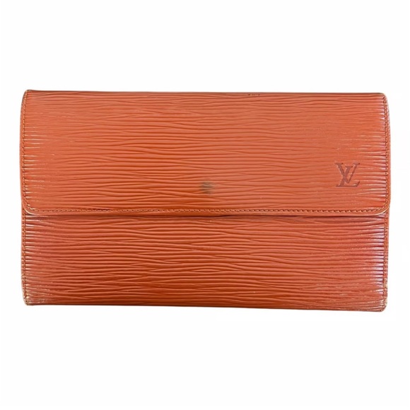 Vintage Louis Vuitton Rust Epi Long Sarah Wallet - Picture 1 of 10